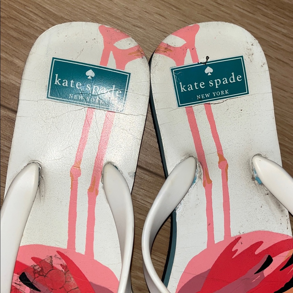 kate spade White Flip Flops with Flamingo Graphic - Picture 4 of 5
